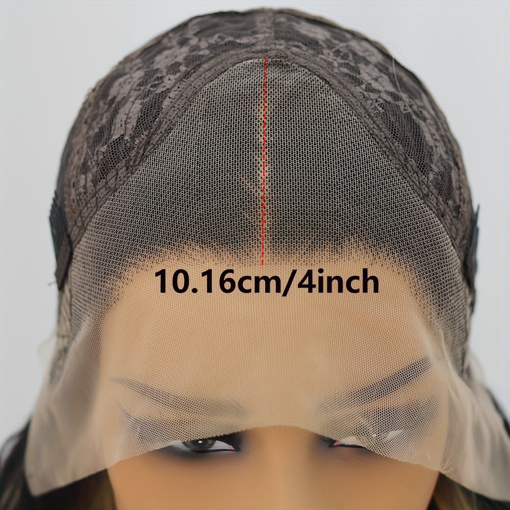 Burgundy Highlight Blonde Lace Front Wig for Women - 13x4 Inch, 26-Inch Silky Straight Synthetic Heat Resistant Fiber, Pre-Plucked Hairline, Glueless Design for Daily & Party Wear, Party Hairpiece | Elegant Hairpiece | Gluele